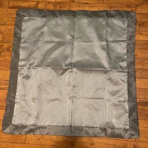 Two large shiny square gray pillow covers
